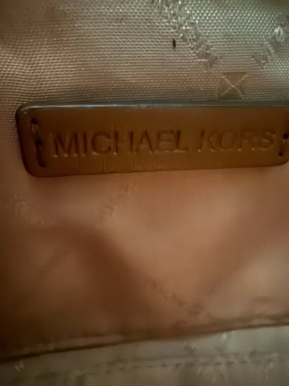 Michael Kors Bedford Mini Satchel Crossbody Vanilla Brown Signature MK Logo